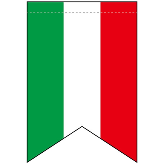 変型タペストリー (リボンカット) イタリア 国旗柄 No.69411