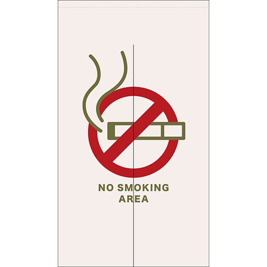 のれん 半間 暖簾 ピエゾ 禁煙 分煙 NO SMOKING 赤色 TNR-0251
