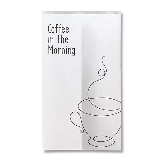 のれん 半間 暖簾 ピエゾ Coffee in the Morning コーヒーカップ ラインアート TNR-0377