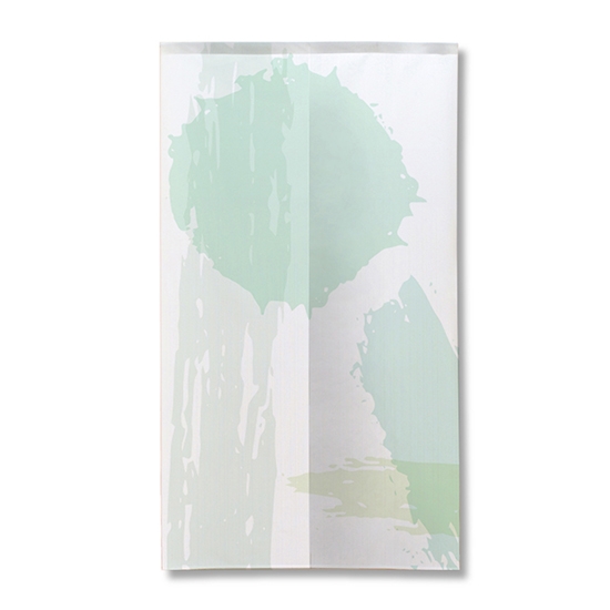 のれん 半間 暖簾 ピエゾ 筆模様 ペイントアート 緑 TNR-0426