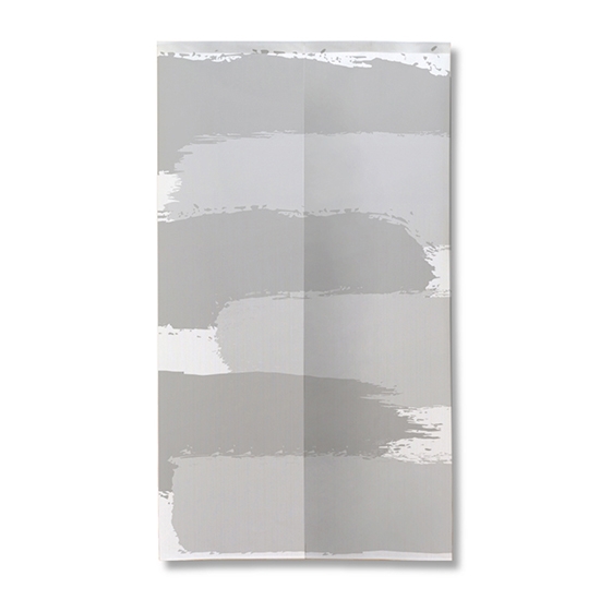 のれん 半間 暖簾 ピエゾ 筆模様 ペイントアート ホリゾンタルグレー TNR-0444