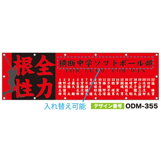 【別注】名入れ応援幕（横型） ODM-0355【受注生産】