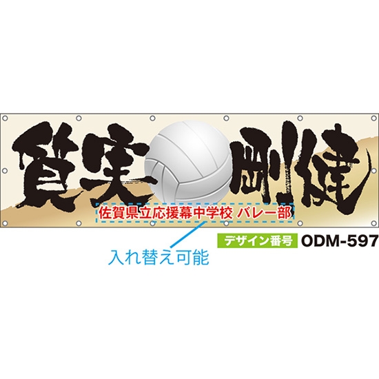 【別注】名入れ応援幕（横型） 質実剛健 （ベージュ） ODM-0597【受注生産】