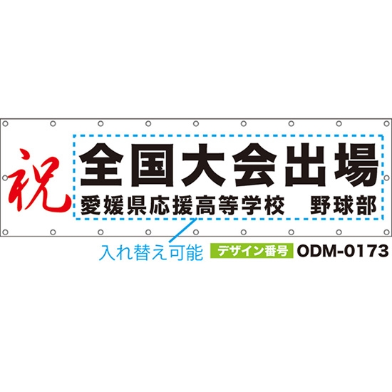 【別注】名入れ応援幕(横型) 祝 (白) ODM-0173【受注生産】