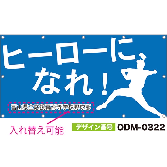 【別注】名入れ応援幕(四角型) ヒーローに、なれ! (青) ODM-0322【受注生産】
