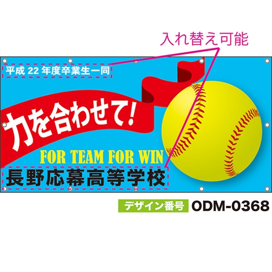 【別注】名入れ応援幕(四角型) 力を合わせて! FOR TEAM FOR WIN (水色) ODM-0368【受注生産】