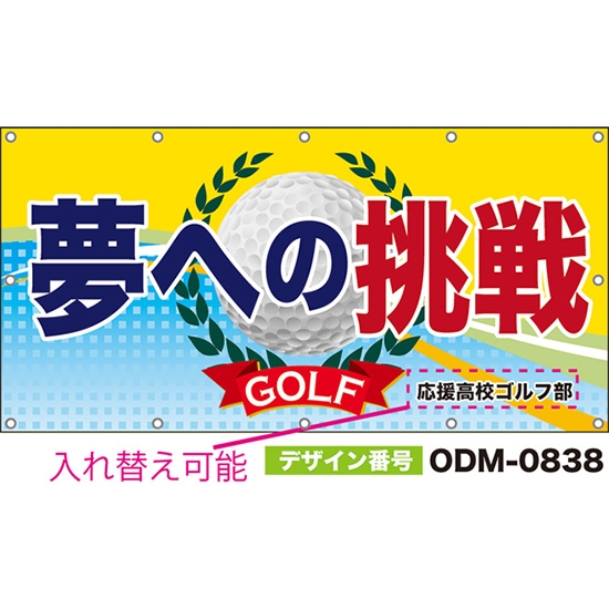 【別注】名入れ応援幕(四角型) 夢への挑戦 (黄・水色) ODM-0838【受注生産】