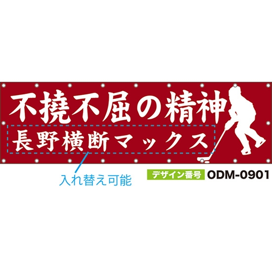 【別注】名入れ応援幕(横型) 不撓不屈の精神 (赤) ODM-0901【受注生産】