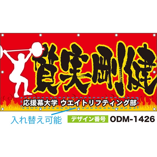 【別注】名入れ応援幕(四角型) 質実剛健 (赤) ODM-1426【受注生産】