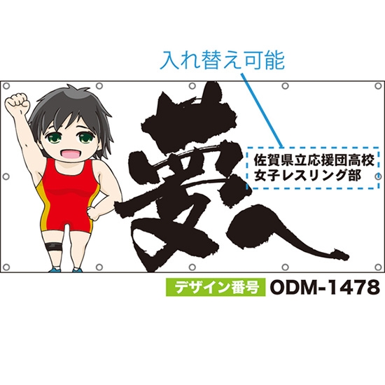 【別注】名入れ応援幕(四角型) 夢へ (白) ODM-1478【受注生産】