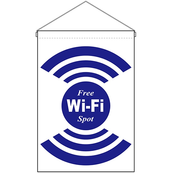 吊下旗 FREE Wi-Fi SPOT 白 No.24969