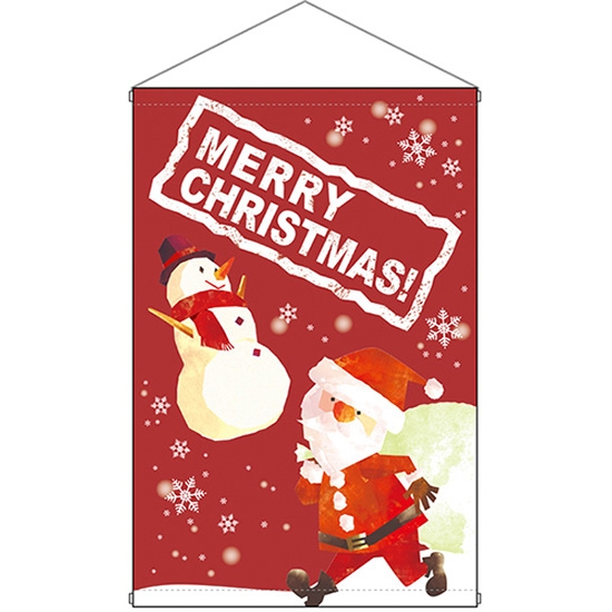 タペストリー MERRY CHRISTMAS メリークリスマス ポンジ (W515×H778mm) No.24235