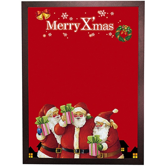 黒板 ブラックボード 片面 マジカルボード Lサイズ Xmas クリスマス サンタ レッド No.24254
