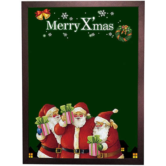 黒板 ブラックボード 片面 マジカルボード Lサイズ Xmas クリスマス サンタ グリーン No.24255
