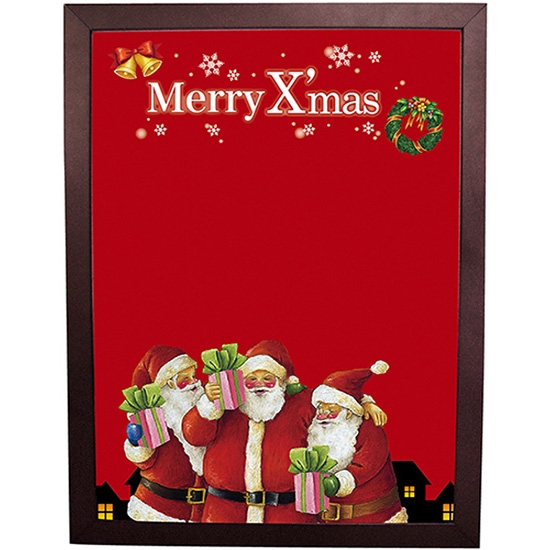 黒板 ブラックボード 片面 マジカルボード Mサイズ Xmas クリスマス サンタ レッド No.24257