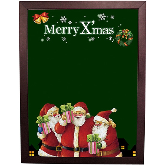 黒板 ブラックボード 片面 マジカルボード Mサイズ Xmas クリスマス サンタ グリーン No.24258