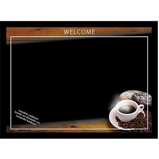 黒板 ブラックボード 片面 マジカルボード Lサイズ横 木目 コーヒー クッキー No.24676