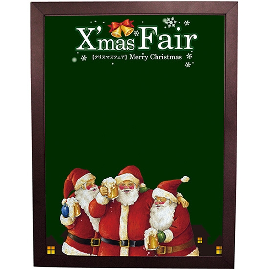 黒板 ブラックボード 片面 マジカルボード Mサイズ Xmas Fair クリスマス 緑 No.64675
