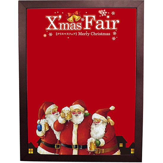 黒板 ブラックボード 片面 マジカルボード Mサイズ Xmas Fair クリスマス 赤 No.64710