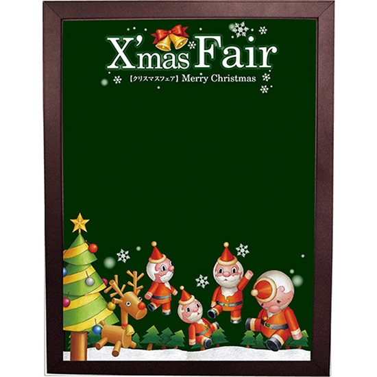 黒板 ブラックボード 片面 マジカルボード Mサイズ Xmas Fair クリスマス 緑 No.64739