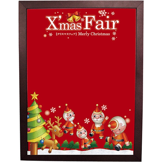 黒板 ブラックボード 片面 マジカルボード Mサイズ Xmas Fair クリスマス 赤 No.64770