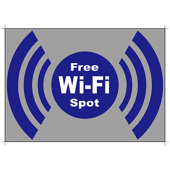 片面ウィンドウシール (W420×H297mm) FREE Wi-Fi青モバイル No.24972