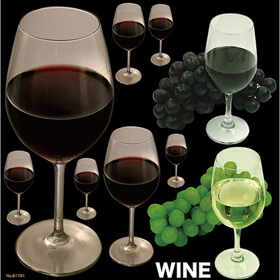 デコレーションシール (W285×H285mm) 赤ワインと白ワイン No.61791