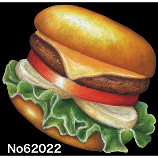 デコレーションシール (W100×H100mm) ハンバーガー No.62022