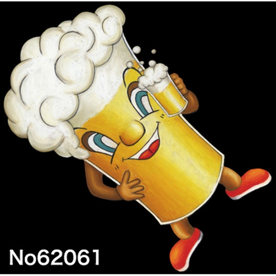 デコレーションシール (W100×H100mm) ビールキャラクター No.62061