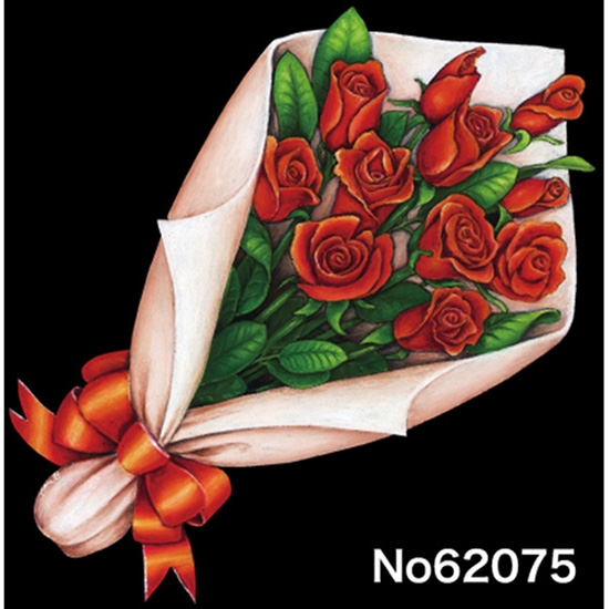 デコレーションシール (W100×H100mm) 花束 バラ No.62075