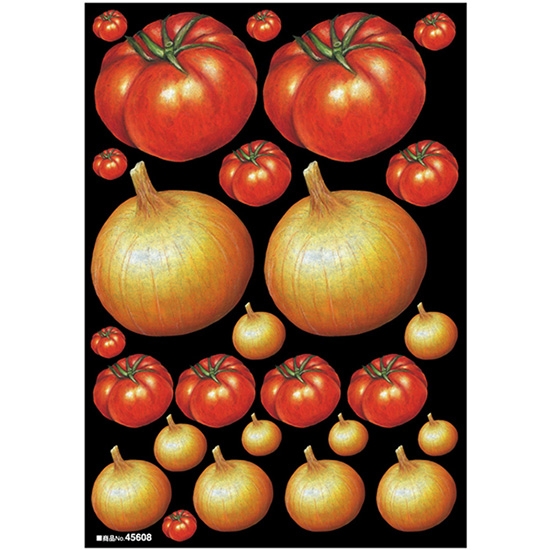デコレーションシール (A4サイズ) トマト タマネギ No.45608
