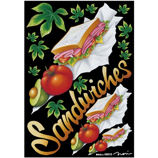 デコレーションシール (A4サイズ) Sandwiches サンドイッチ No.45615