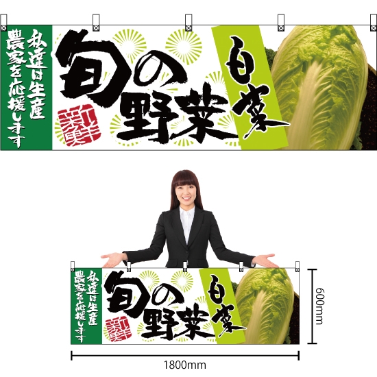 横幕 旬の野菜 白菜 No.21949