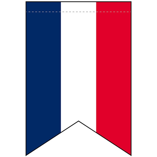 変型タペストリー (リボンカット) フランス 国旗柄 No.69409