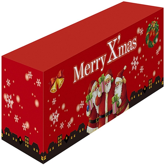 テーブルカバー 長机用 1800×700×450mm BOX縫製 Xmas クリスマス サンタ 赤 No.24264