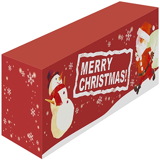 テーブルカバー 長机用 1800×700×450mm BOX縫製 MERRY CHRISTMAS メリークリスマス No.24266