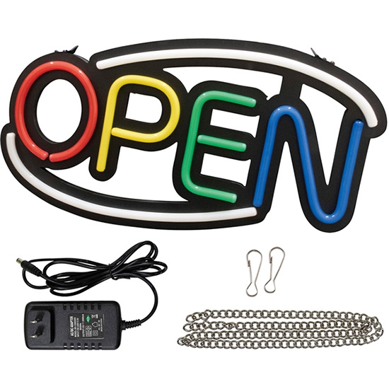 LEDライトサイン OPEN オープン (4色) No.29939