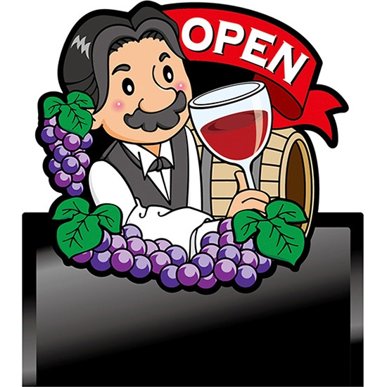 デコレーションパネル 人物 OPEN オープン ワイン No.63453