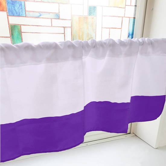 カフェカーテン バイカラー 紫 (幅800×高さ450mm) No.40664