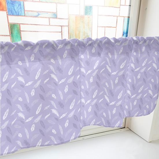 カフェカーテン 羽 紫 (幅800×高さ450mm) No.41034