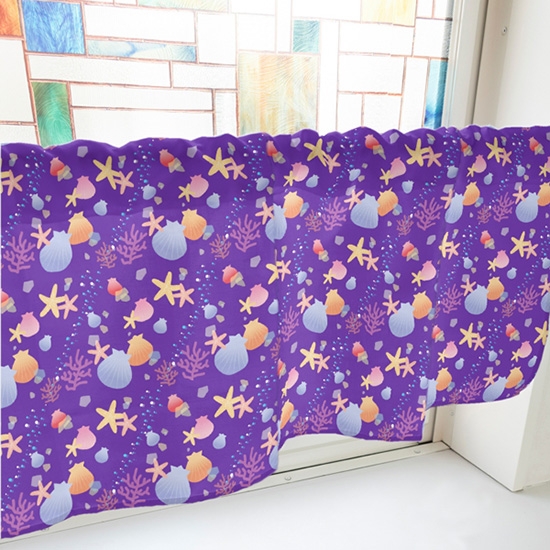 カフェカーテン 海 紫 (幅800×高さ450mm) No.41224