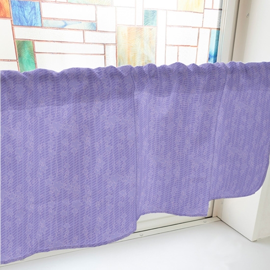 カフェカーテン ツル草 紫 (幅800×高さ450mm) No.41308